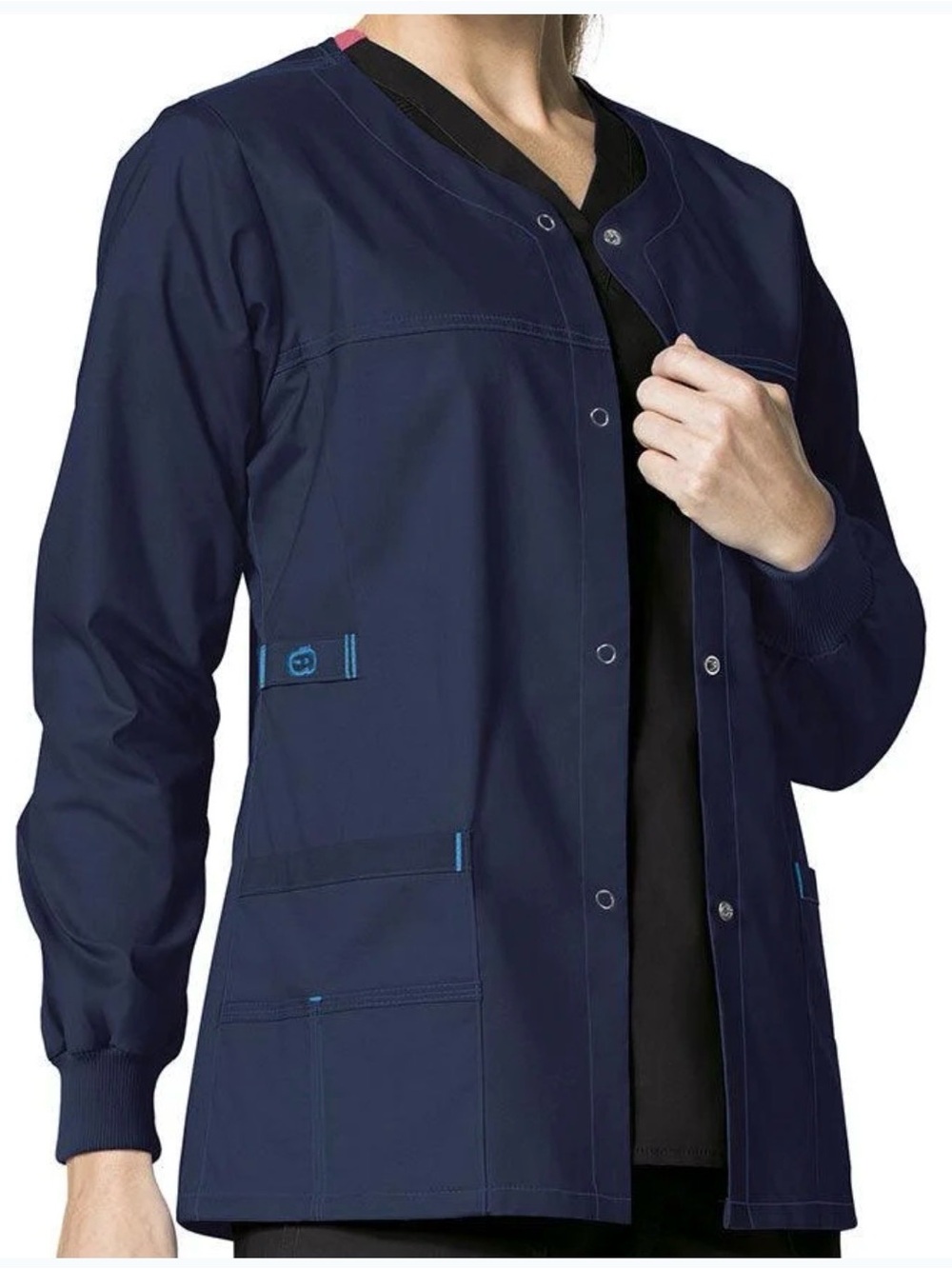 Wink Winderflex Women’s Snap-Front Medical Jacket Blue Size XL